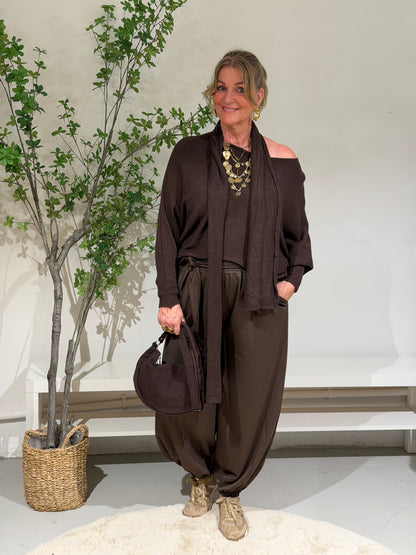 WENDY SWEATER+SJAAL - BRUIN