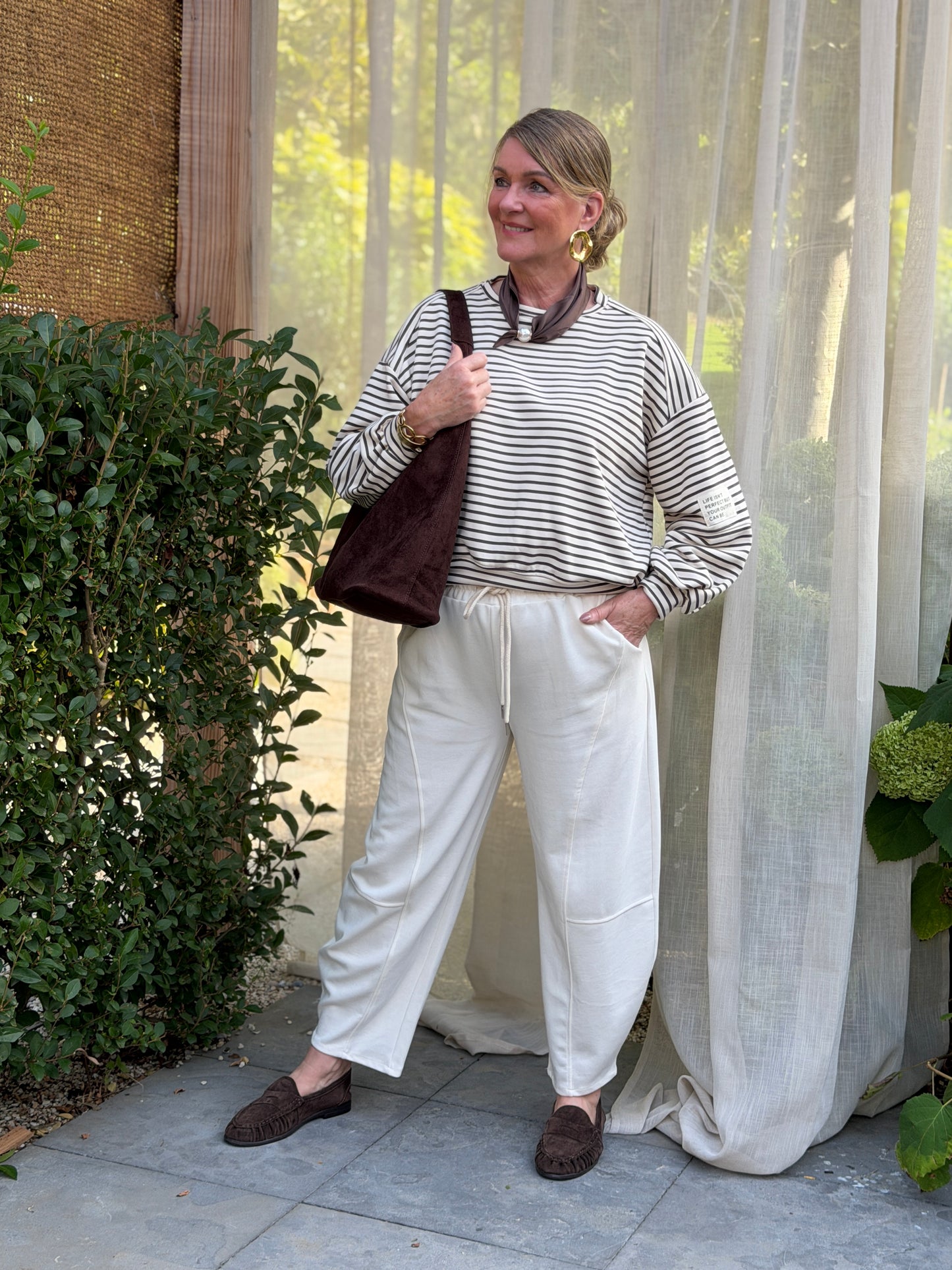 BARREL BROEK ECRU