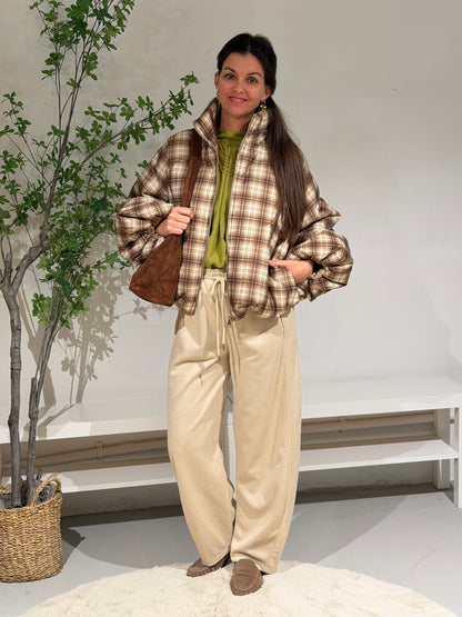 PUFFER RUIT - BEIGE/GROEN
