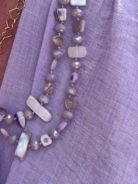 Stone Ketting - Paars