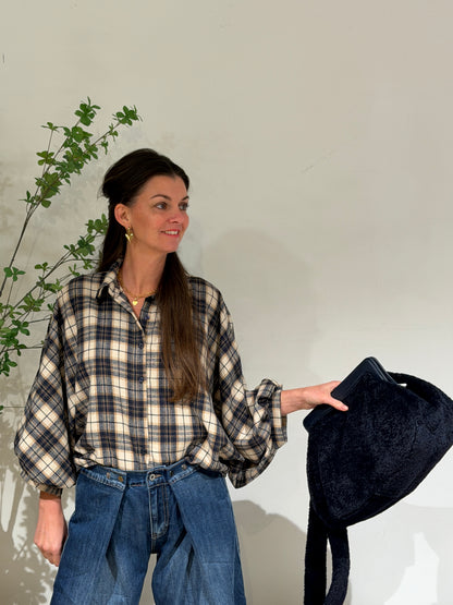 BALI BLOUSE RUIT - BLAUW