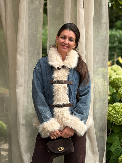 MILA FAUX FUR DENIM JACKET
