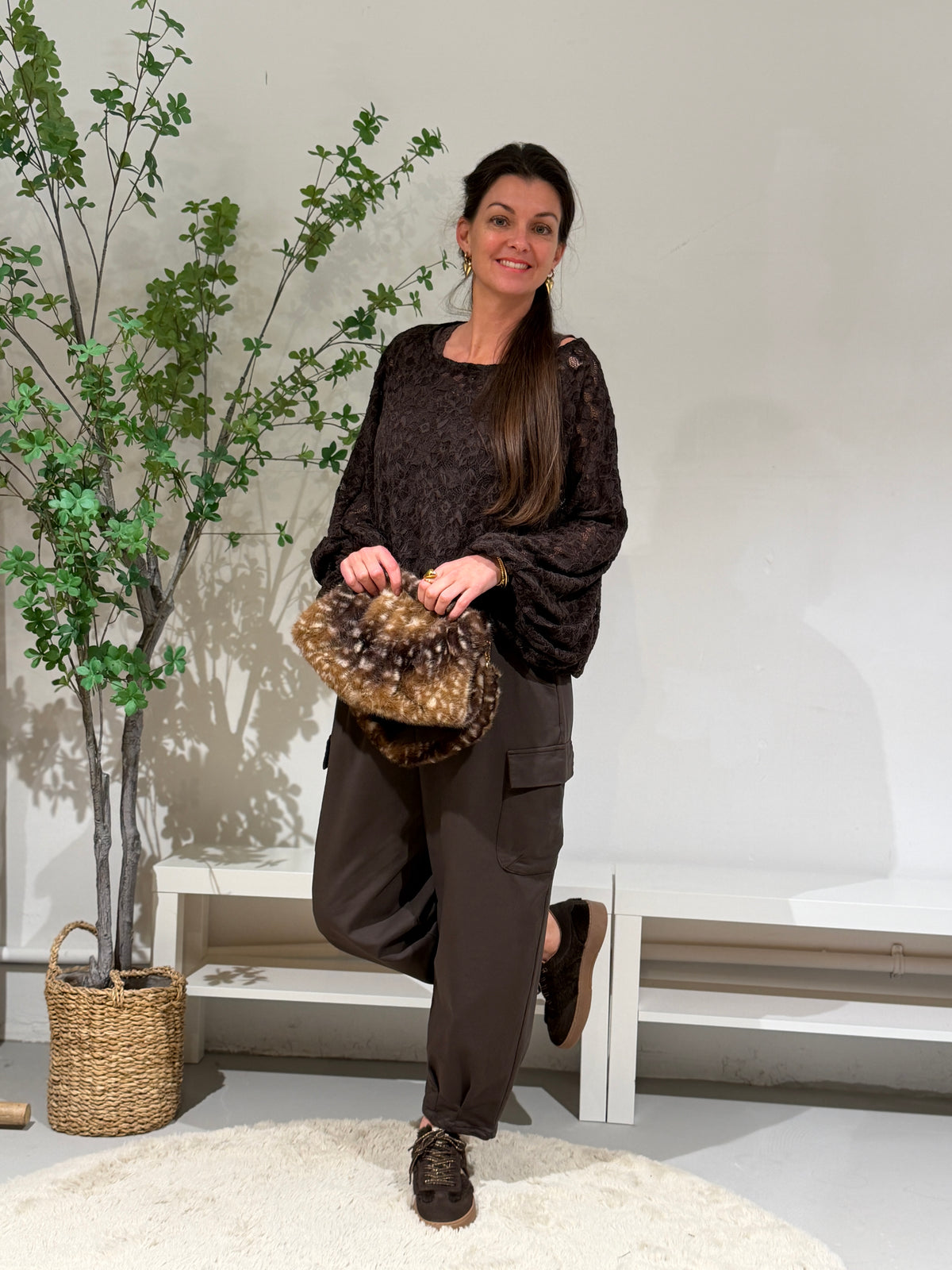 ITALY LACE SHIRT - BRUIN