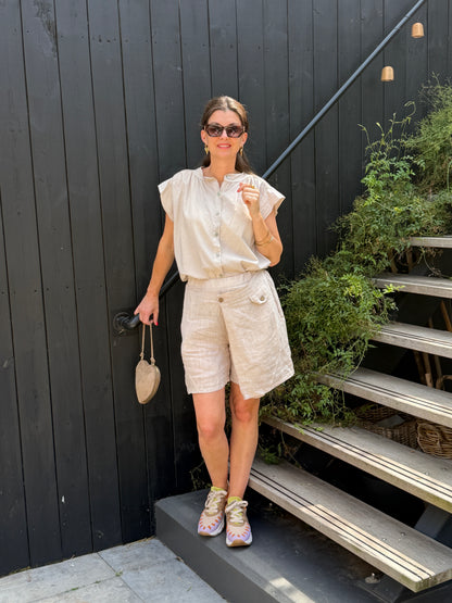 LINO OVERSLAG SHORT - BEIGE