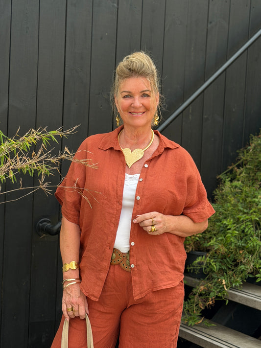 ELLA BLOUSE - BRIQUE