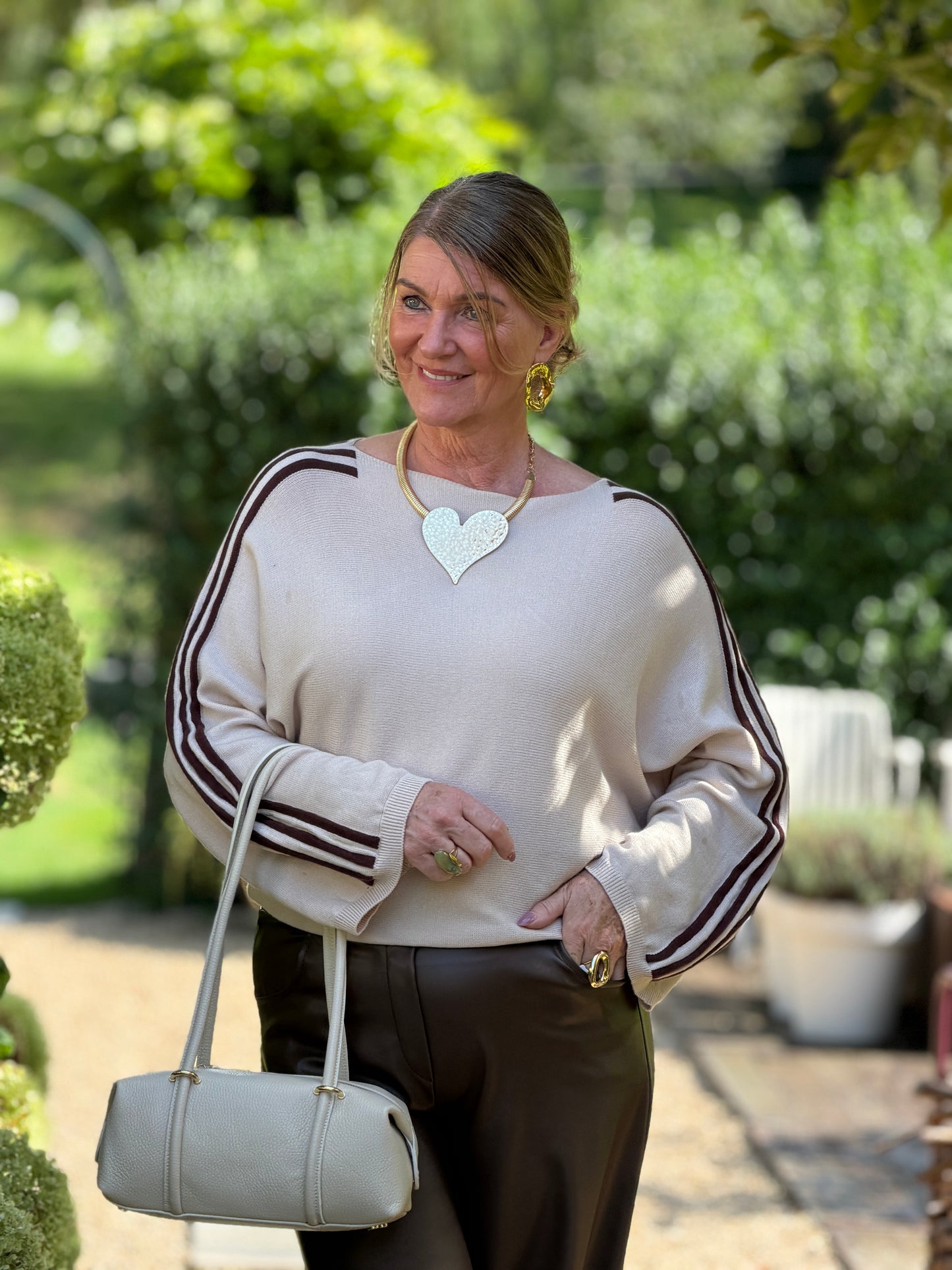 STRIPE TRUI - BEIGE