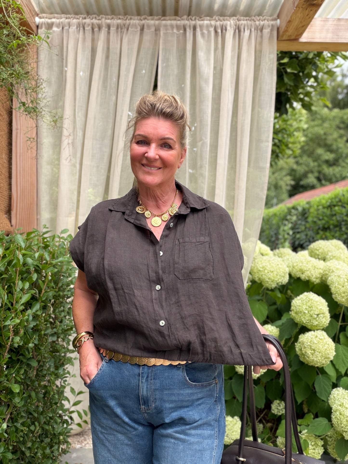 BALLOON BLOUSE - BRUIN