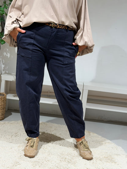LENA BARREL JEANS - BLAUW