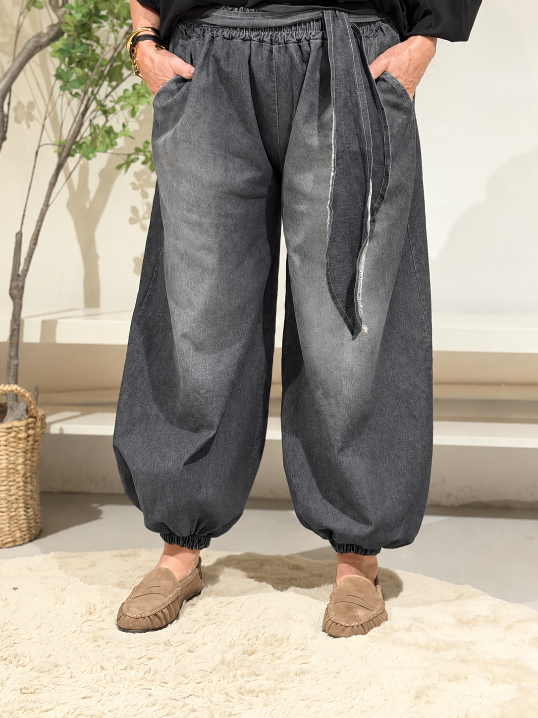 BROEK BALLOON - JEANS ZWART