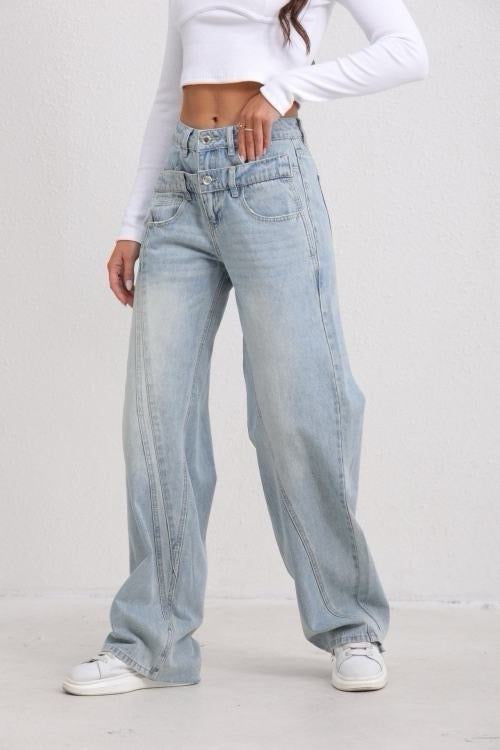 Jeans mit weitem Bein Sissy – Grau