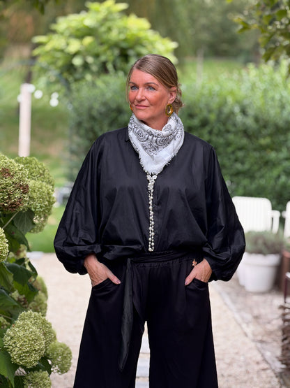 BALI BLOUSE PLUS - ZWART