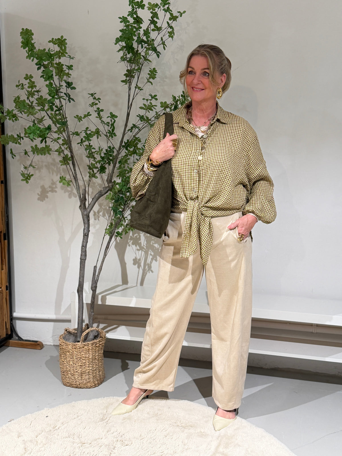 BARREL BROEK - BEIGE