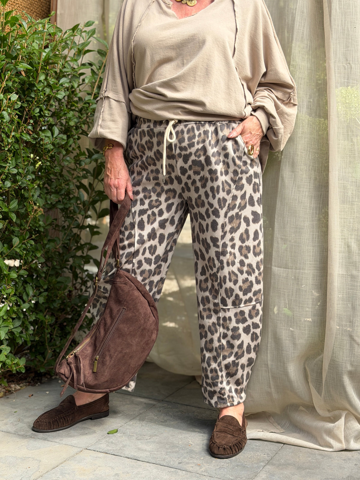 BARREL BROEK LEOPARD