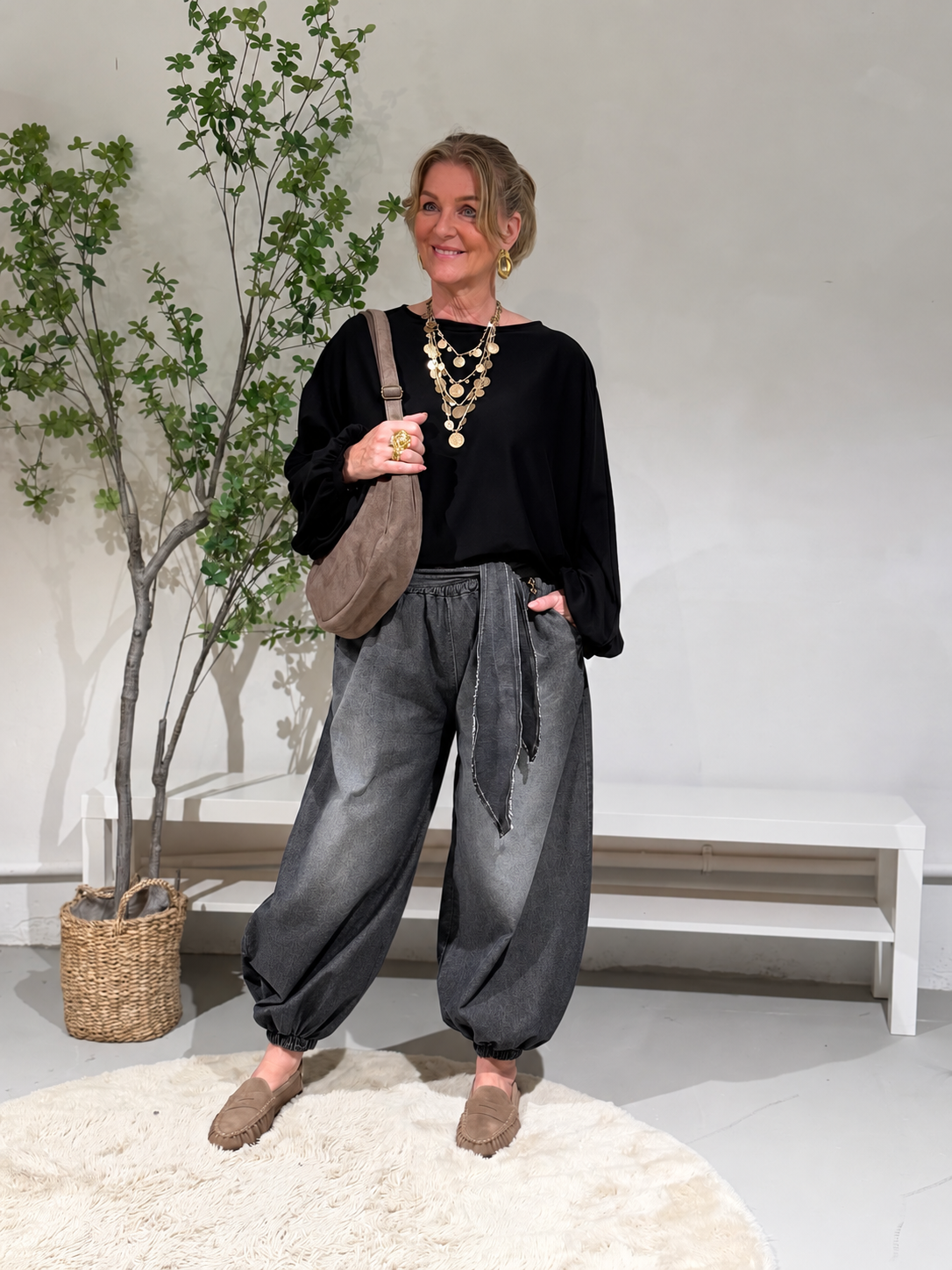 BROEK BALLOON - JEANS ZWART