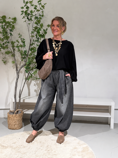 BROEK BALLOON - JEANS ZWART