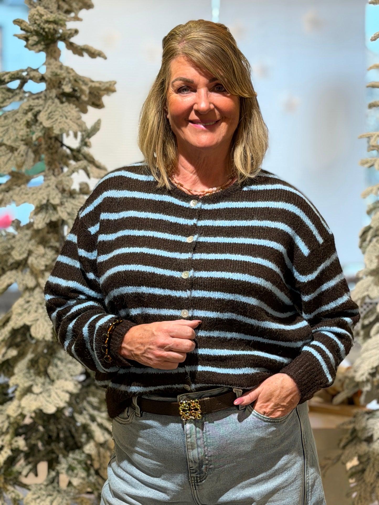 LILI STRIPE VEST - Blauw