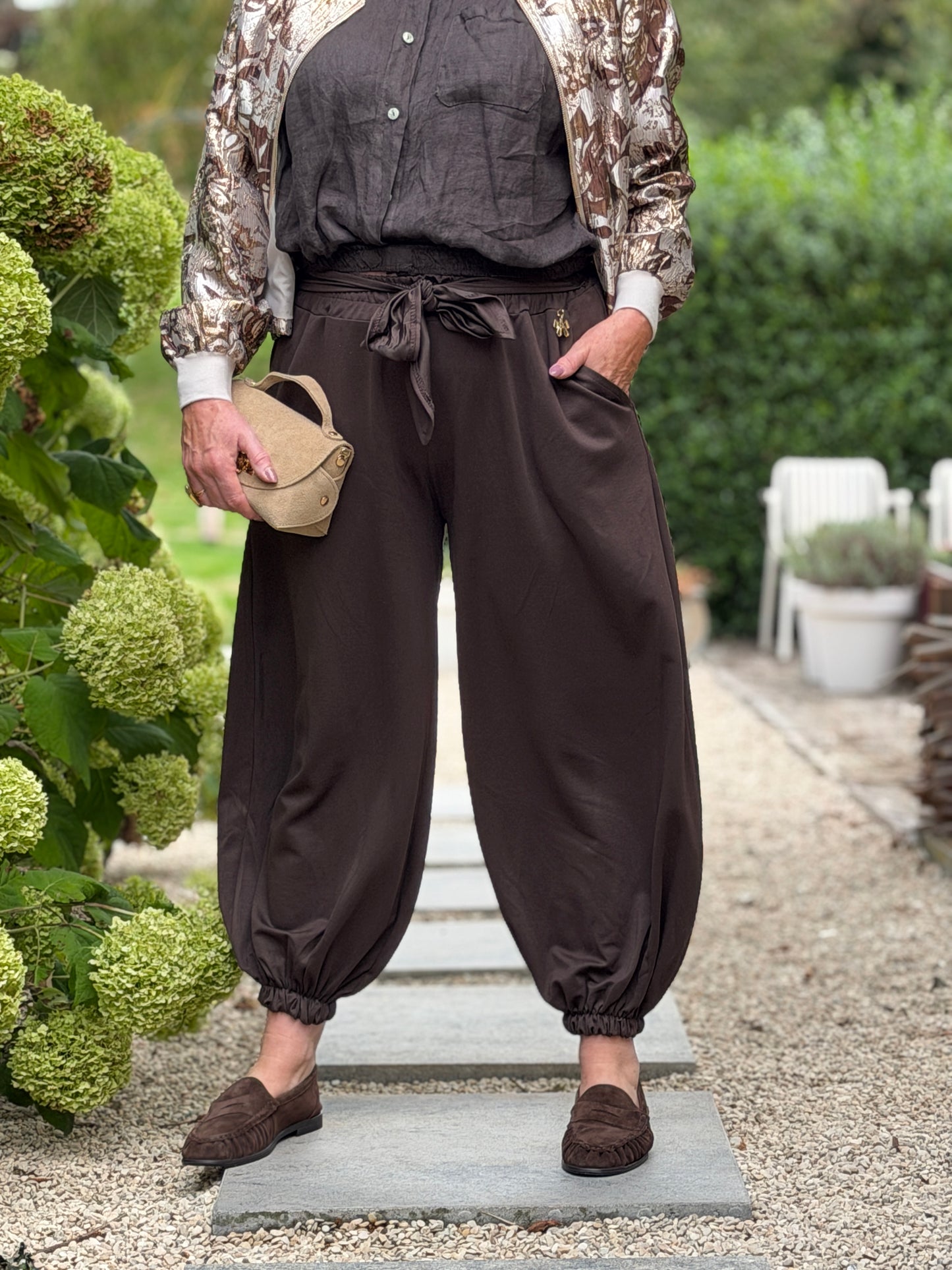 BROEK BALLOON - BRUIN