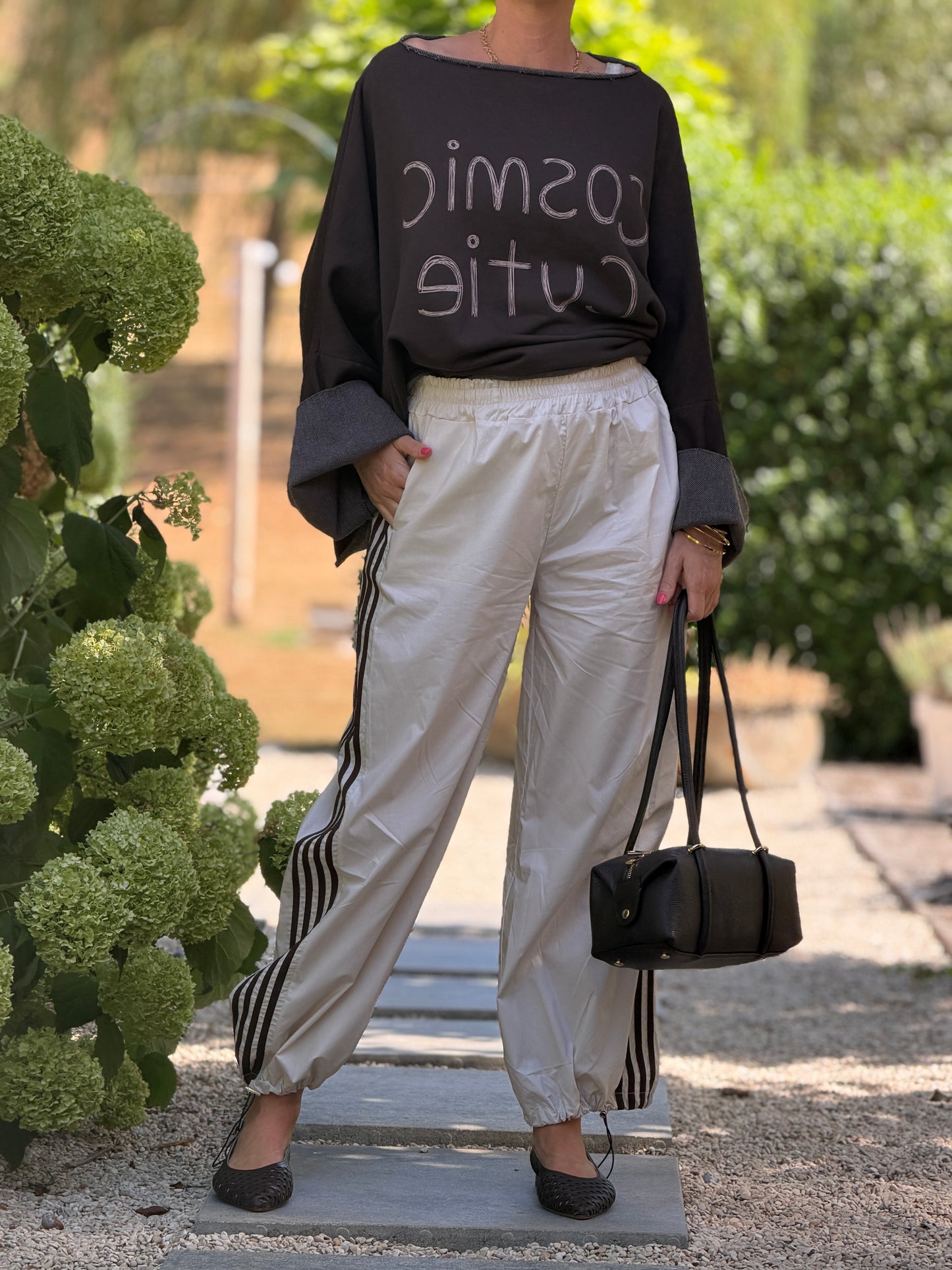 BALLOON STRIPE BROEK - BEIGE