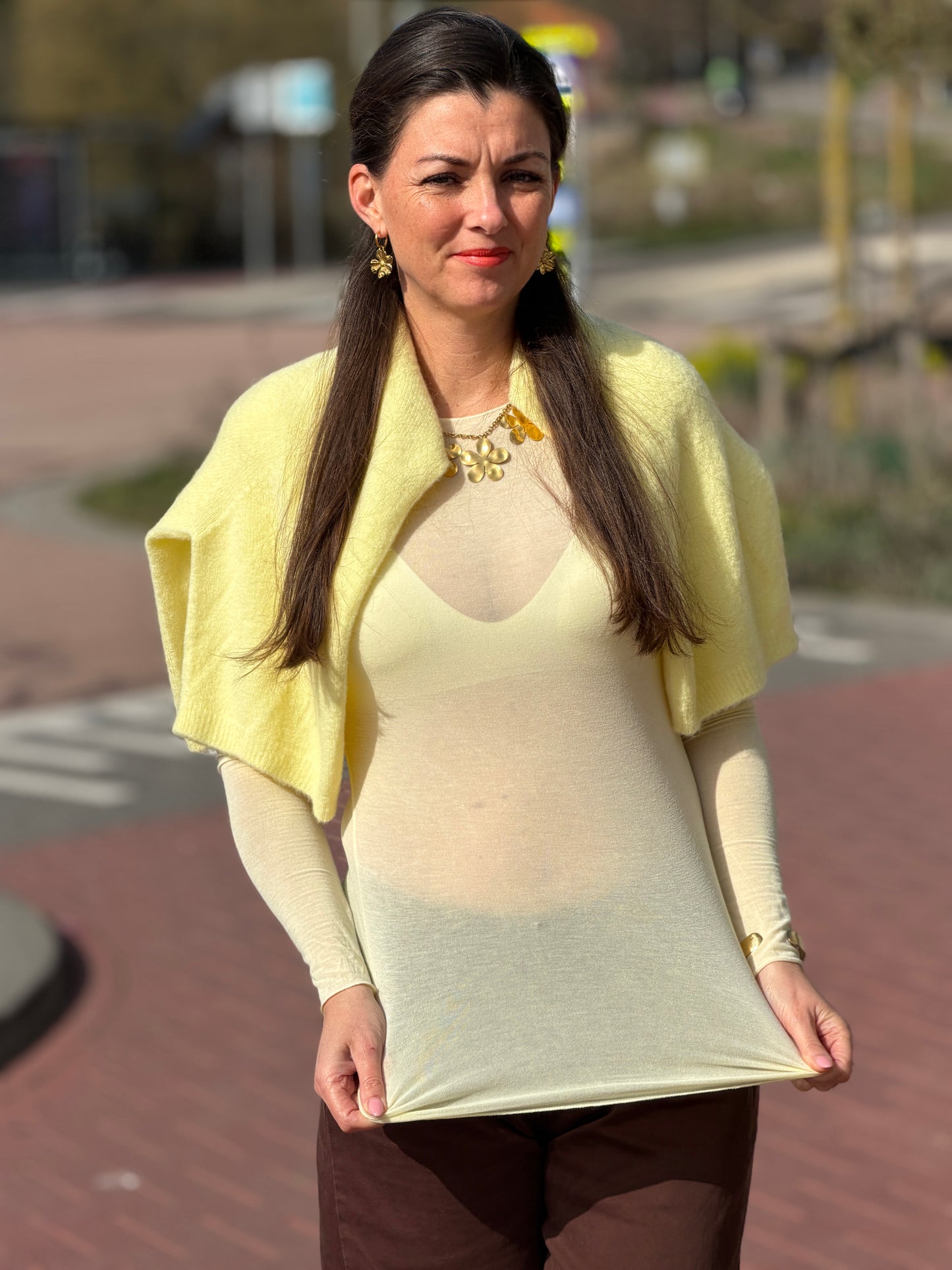 UNI MESH  Top - Geel