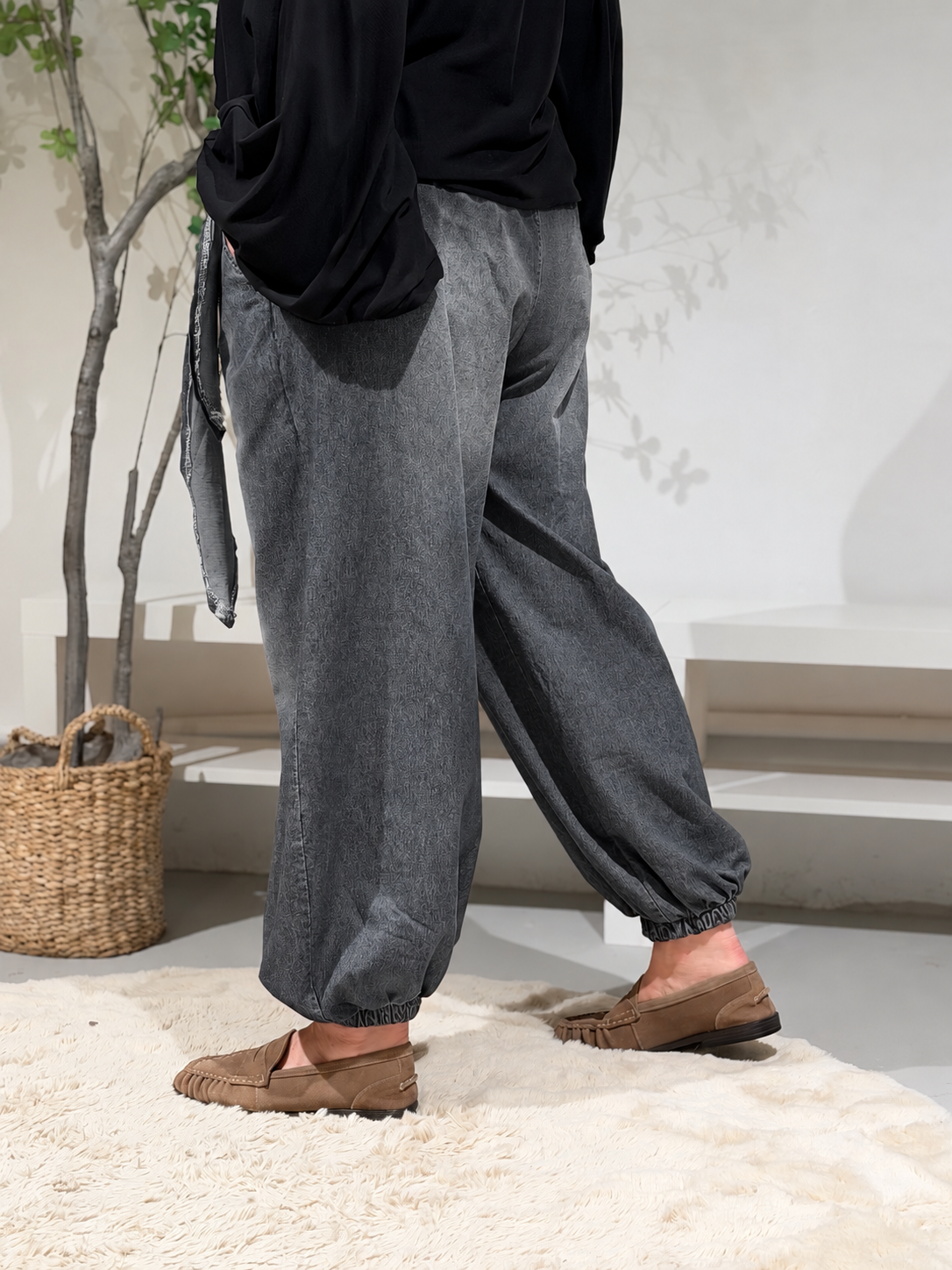 BROEK BALLOON - JEANS ZWART