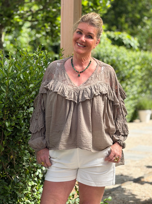 VIONA BLOUSE - TAUPE