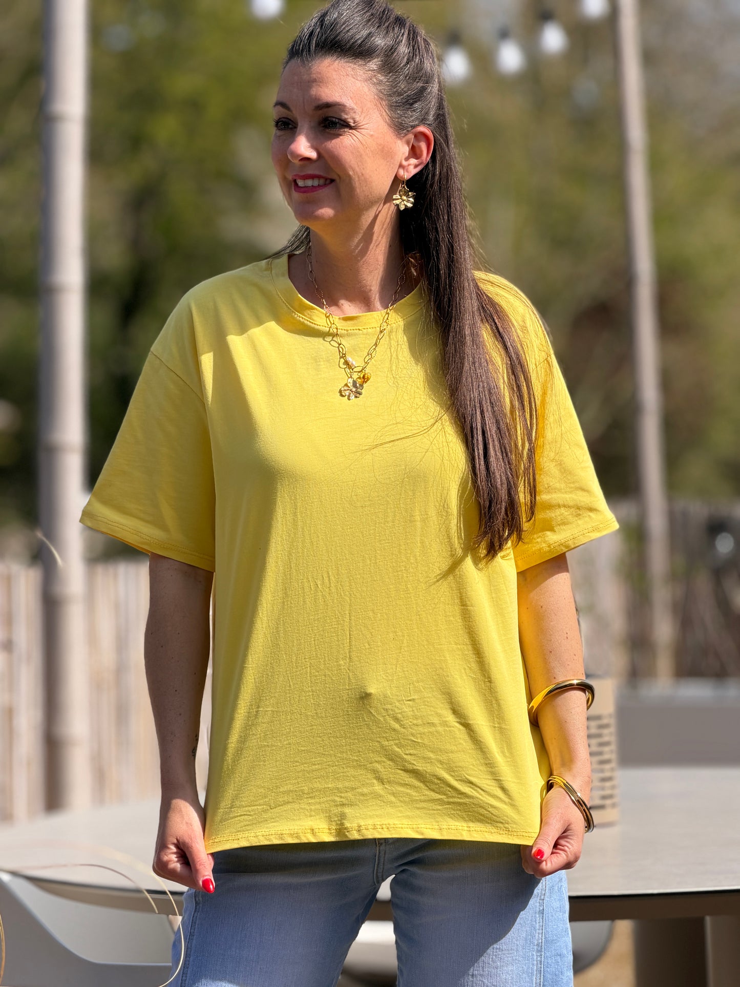 BASIC SHIRT - Geel