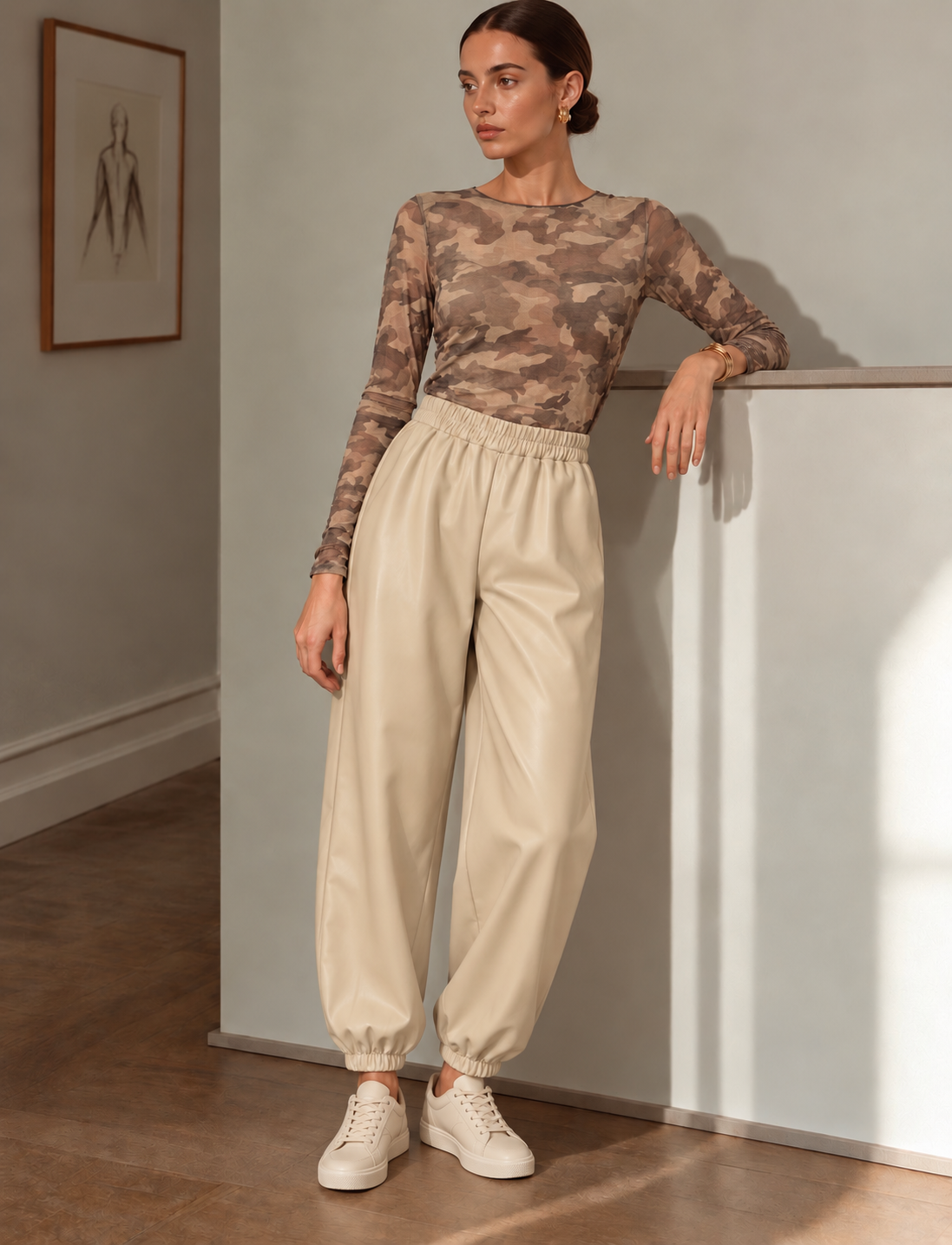 MESH TOP TAUPE