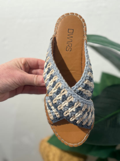 Casablanca Slipper - Wit/Blauw