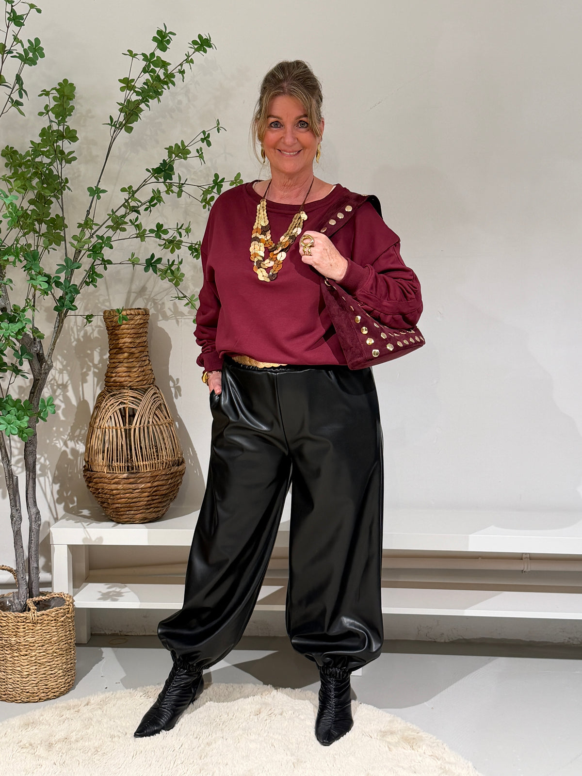LEATHERLOOK  BALLOON - ZWART