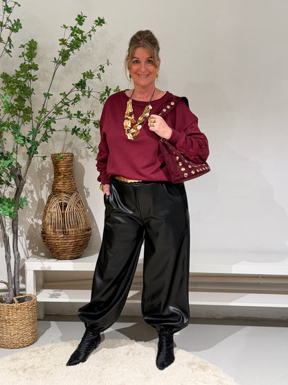 LEATHERLOOK  BALLOON - ZWART