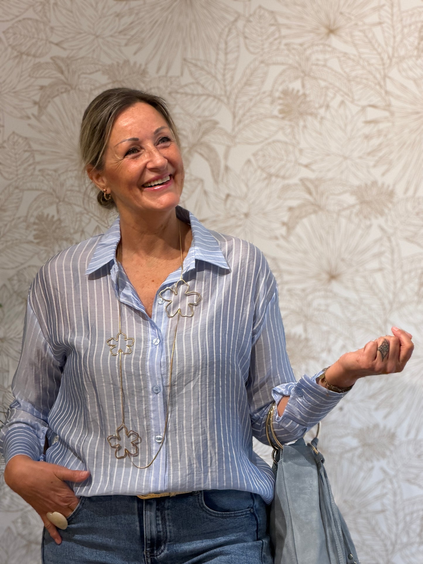 PUCK Stripe Blouse - Blauw