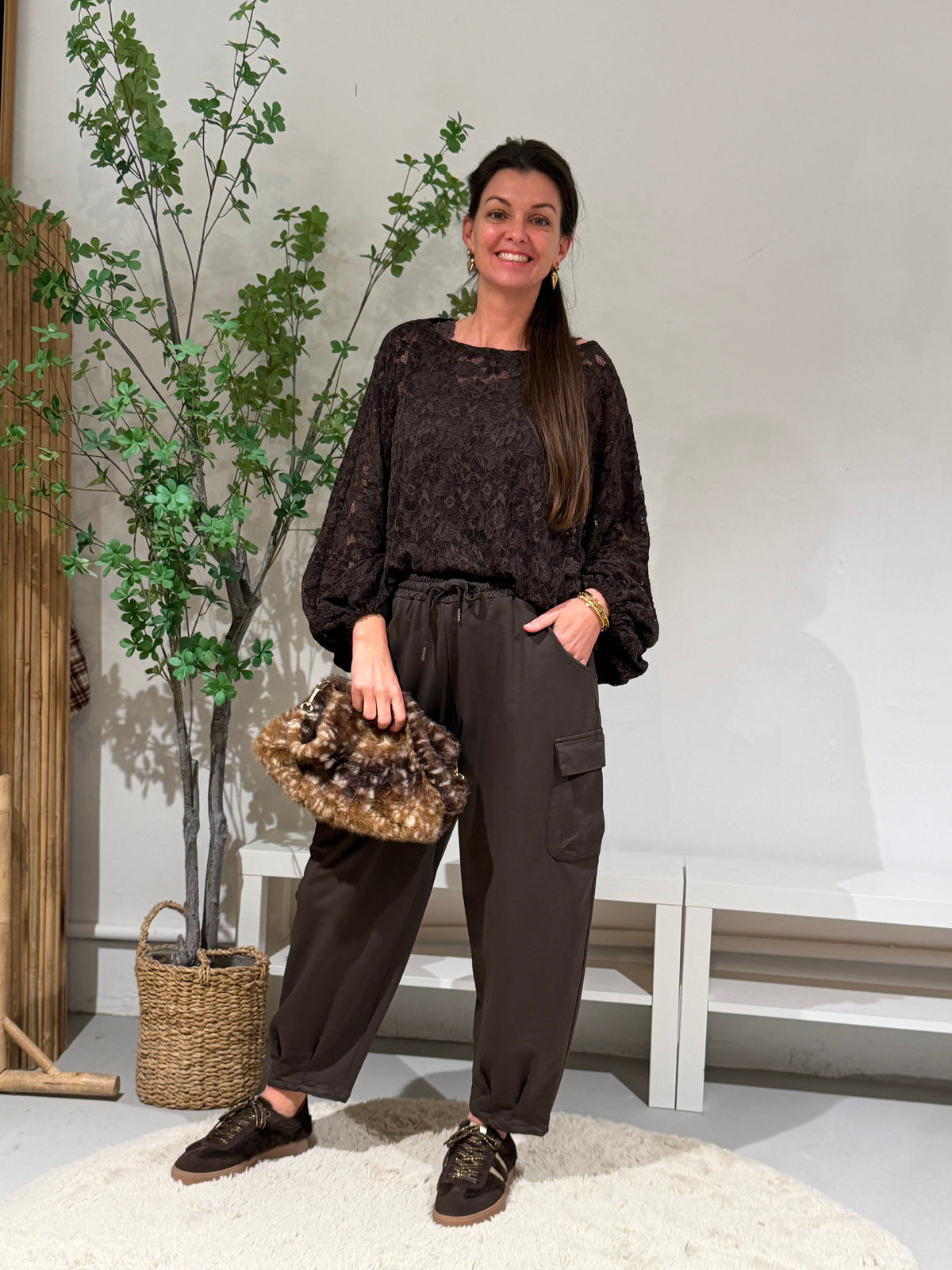 ITALY LACE SHIRT - BRUIN