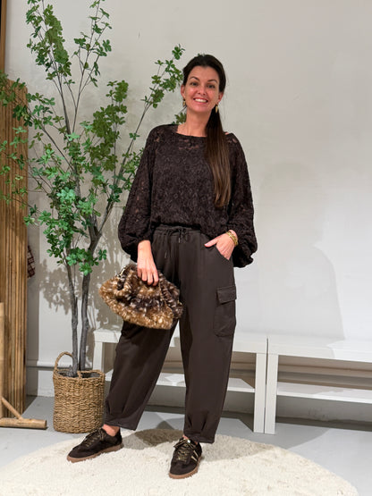 ITALY LACE SHIRT - BRUIN