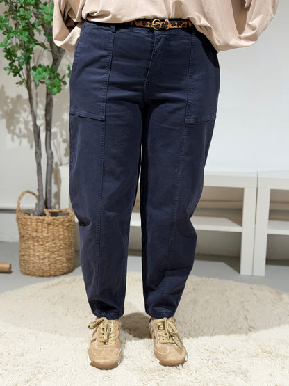 LENA BARREL JEANS - BLAUW