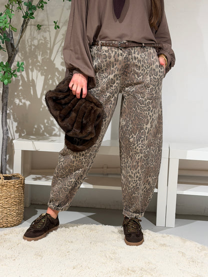 BARREL JEANS - LEOPARD