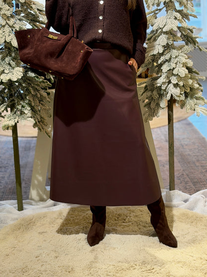 ROXY Leatherlook Rok - Bordeaux