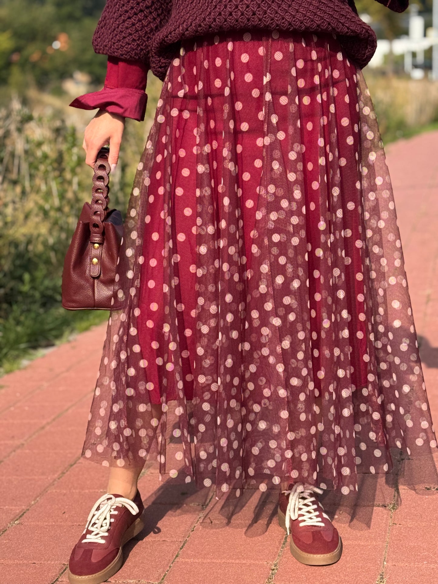 DOLCE DOTS Rok - Bordeaux