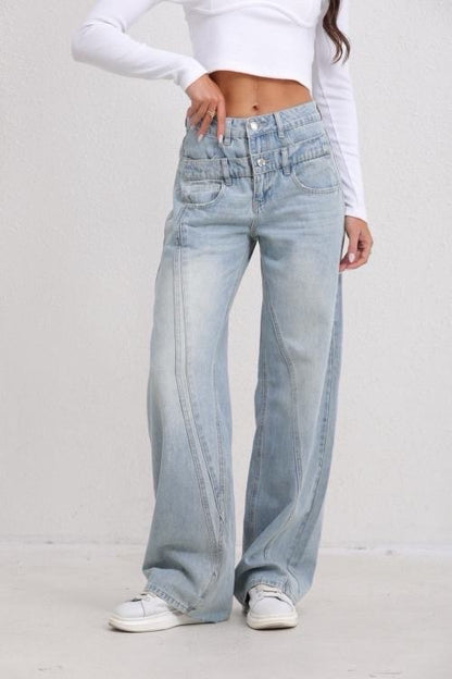 Jeans mit weitem Bein Sissy – Grau