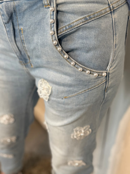 Jeans mit weitem Bein Sissy – Grau