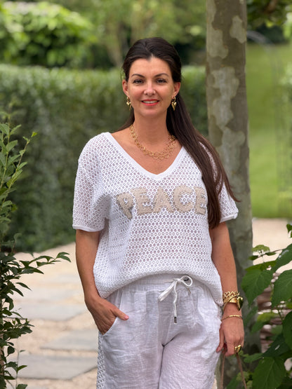 ISA PEACE SHIRT - WIT