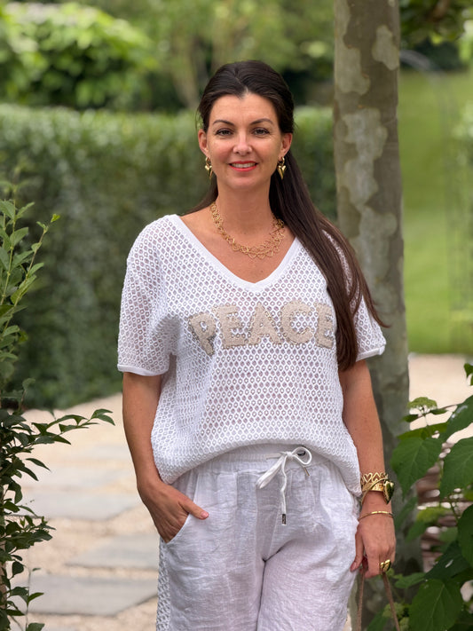 ISA PEACE SHIRT - WIT