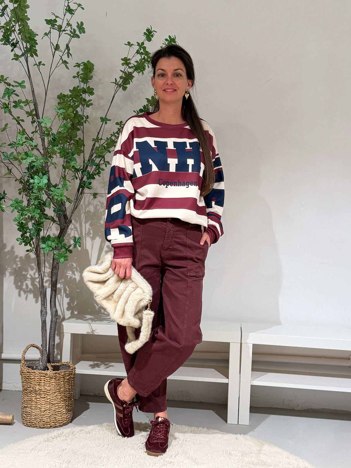 LENA BARREL JEANS - BORDEAUX