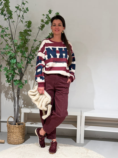 LENA BARREL JEANS - BORDEAUX