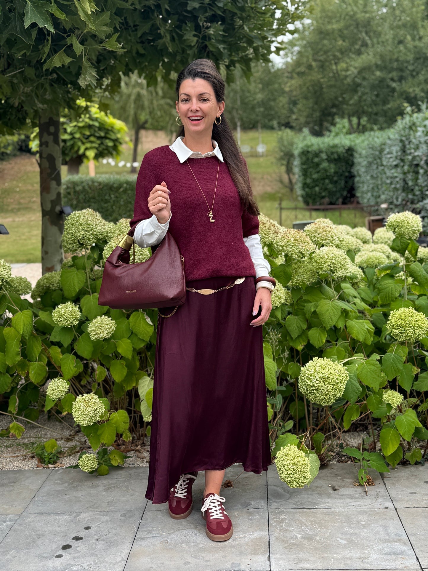 SATIN Rok - Bordeaux preorder