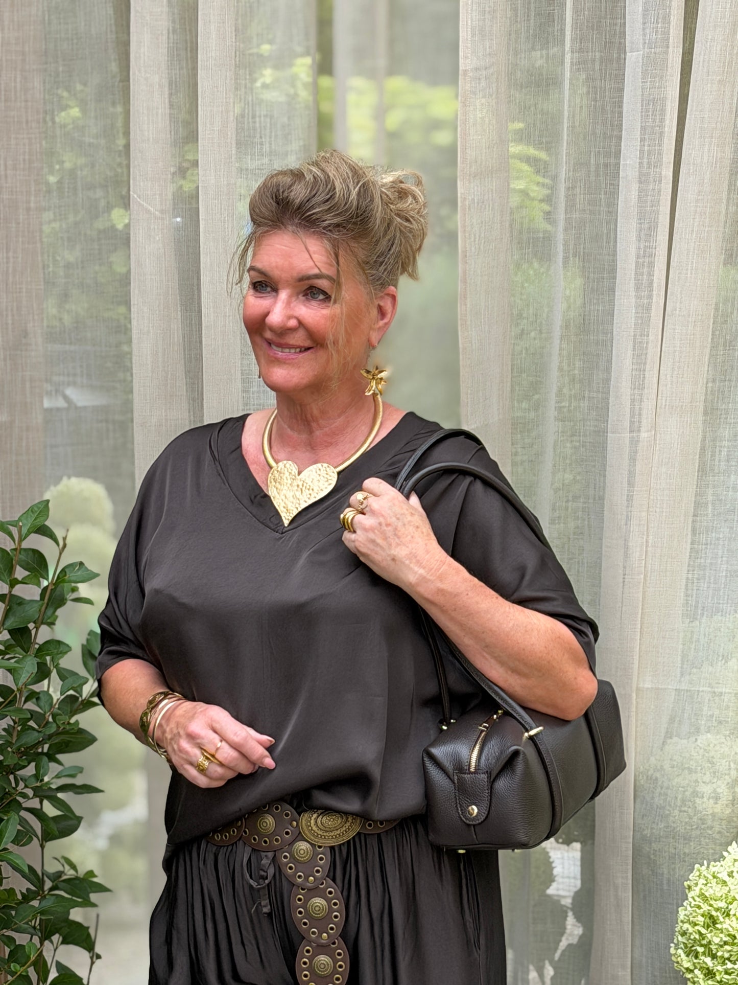SATIN BLOUSE - BRUIN