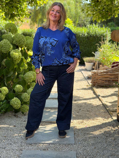 KESHA BLOUSE - BLAUW