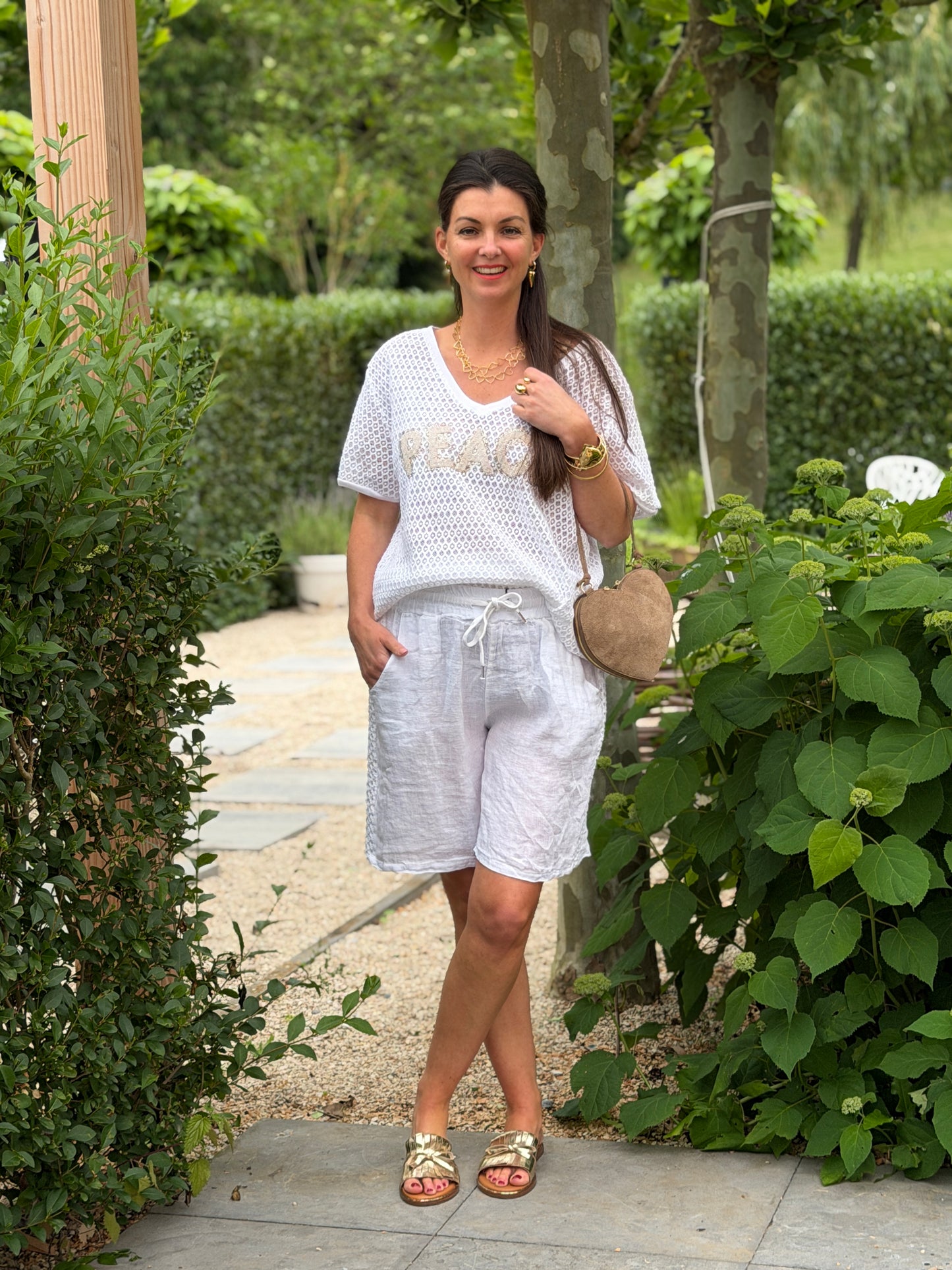 ISA LINNEN SHORT - WIT