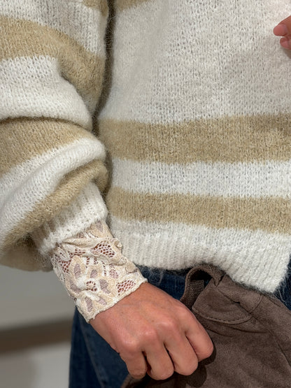 STRIPE VEST - BEIGE