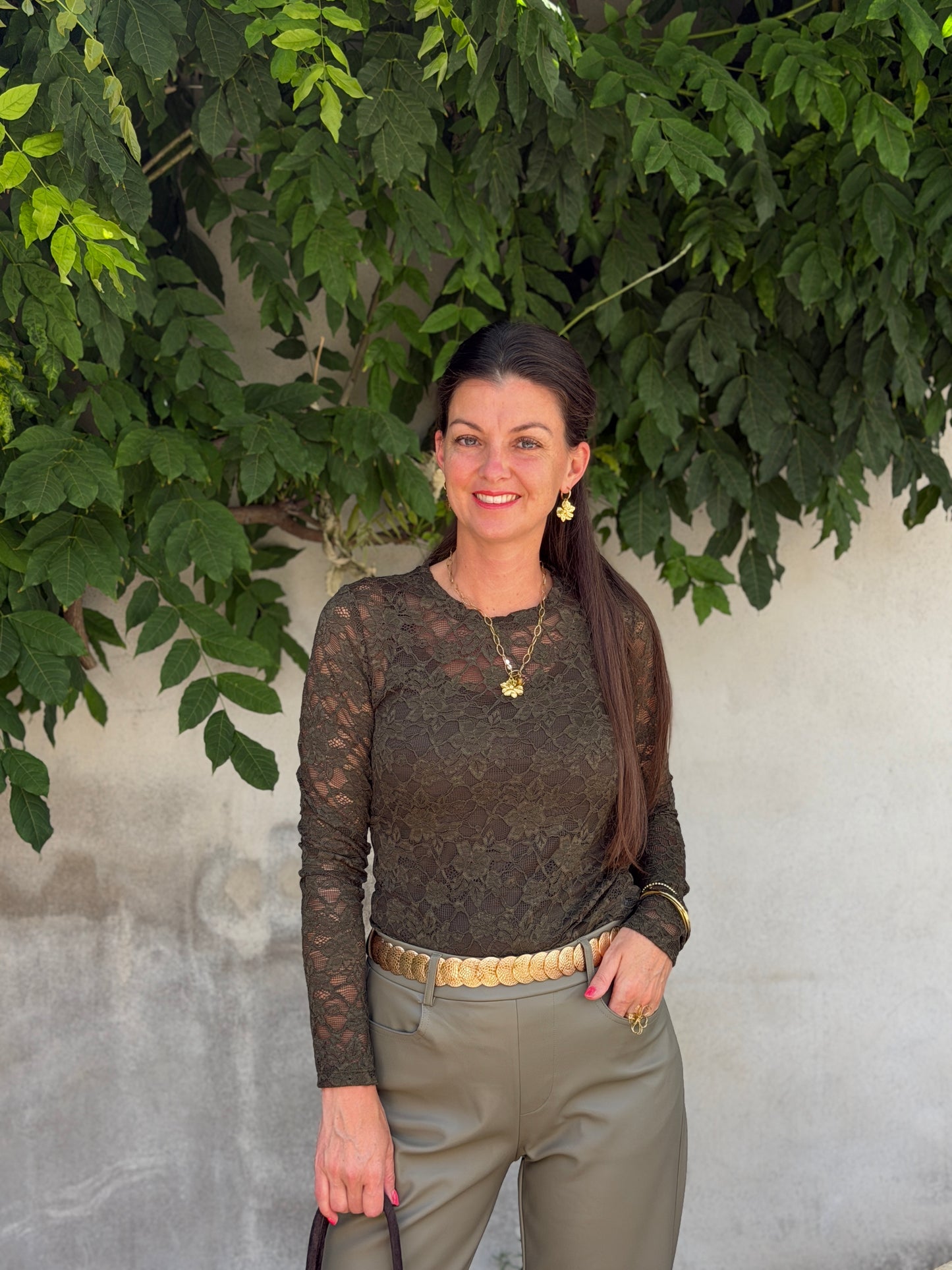 JOSS LACE TOP - GROEN