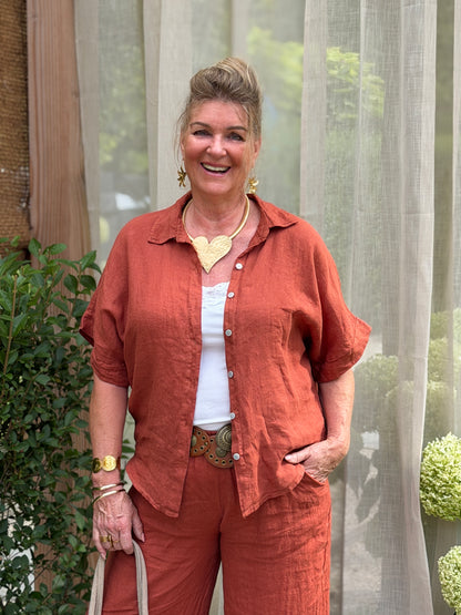 ELLA BLOUSE - BRIQUE